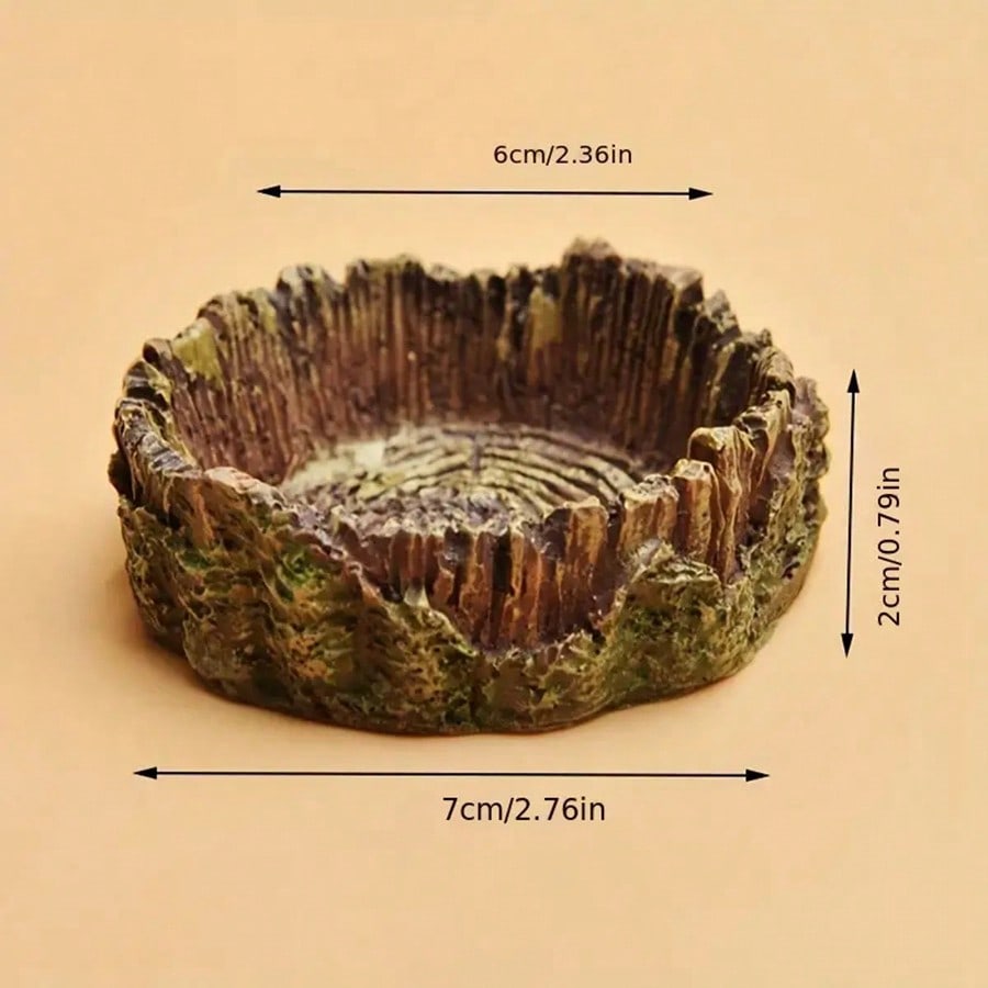 Water Dish Reptile - 1 pcs Tree Stump Shaped Reptile